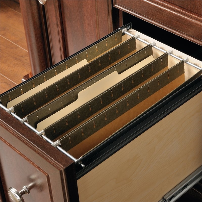 Pemberly Row Contemporary Wood Computer Desk with Hutch in Cherry