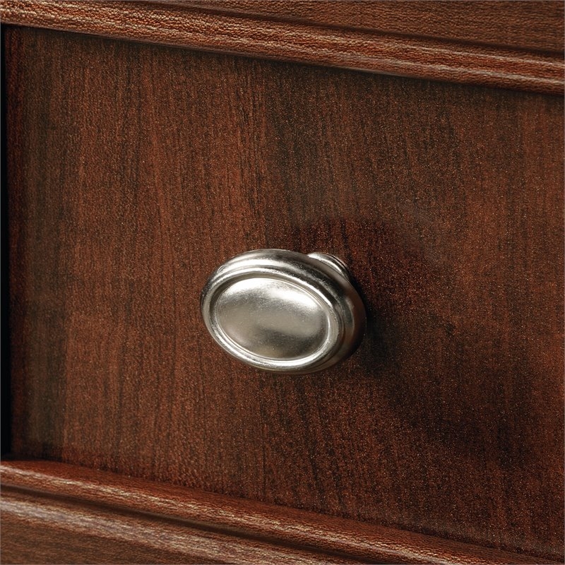 Pemberly Row Contemporary Wood Computer Desk with Hutch in Cherry