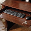 Pemberly Row Contemporary Wood Computer Desk with Hutch in Cherry