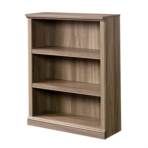 Pemberly Row Rectangular 3-Shelf Transitional Wood Bookcase in Salt Oak
