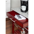 Pemberly Row Transitional Wood Kitchen Cart with Granite Top in Brown
