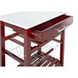 Pemberly Row Transitional Wood Kitchen Cart with Granite Top in Brown