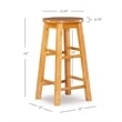Pemberly Row Wood Bar Stool Chair in Brown With Round Seat & Footrest