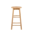 Pemberly Row Wood Bar Stool Chair in Brown With Round Seat & Footrest