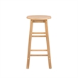Pemberly Row Wood Bar Stool Chair in Brown With Round Seat & Footrest