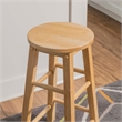 Pemberly Row Wood Bar Stool Chair in Brown With Round Seat & Footrest