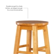 Pemberly Row Wood Bar Stool Chair in Brown With Round Seat & Footrest