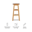 Pemberly Row Wood Bar Stool Chair in Natural With Round Seat & Footrest