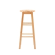 Pemberly Row Wood Bar Stool Chair in Natural With Round Seat & Footrest