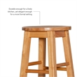 Pemberly Row Wood Bar Stool Chair in Natural With Round Seat & Footrest