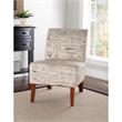 Pemberly Row 17.5'' Contemporary Fabric Script Slipper Chair in Beige