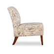 Pemberly Row 17.5'' Contemporary Fabric Script Slipper Chair in Beige