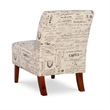 Pemberly Row 17.5'' Contemporary Fabric Script Slipper Chair in Beige