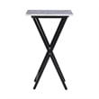 Pemberly Row 5-Piece Marble Folding Tray Table Set w/ Stand in White/Black