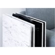 Pemberly Row 5-Piece Marble Folding Tray Table Set w/ Stand in White/Black