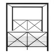 Pemberly Row Modern Queen Metal Canopy Bed in Black