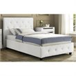 Pemberly Row Faux Leather Upholstered Twin Bed in White