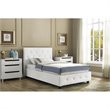 Pemberly Row Faux Leather Upholstered Twin Bed in White