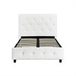 Pemberly Row Faux Leather Upholstered Twin Bed in White