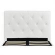 Pemberly Row Faux Leather Upholstered Twin Bed in White