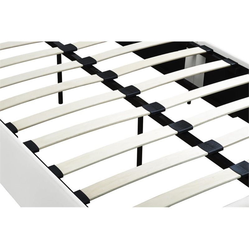 Pemberly Row Faux Leather Upholstered Twin Bed in White