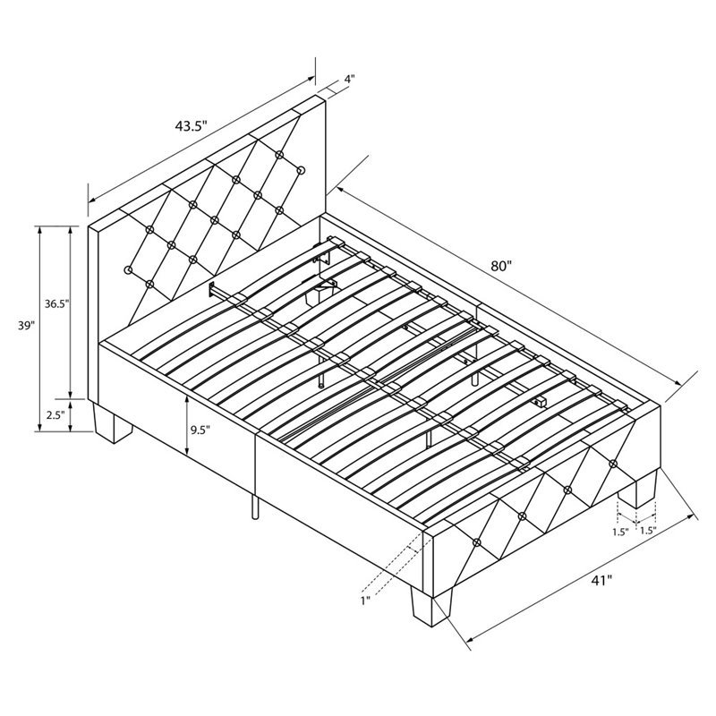 Pemberly Row Faux Leather Upholstered Twin Bed in White