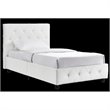 Pemberly Row Faux Leather Upholstered Twin Bed in White