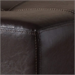Pemberly Row Leather Cube Ottoman in Dark Brown
