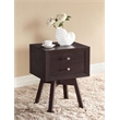 Pemberly Row 2 Drawers Mid-Century Wood End Table in Dark Brown