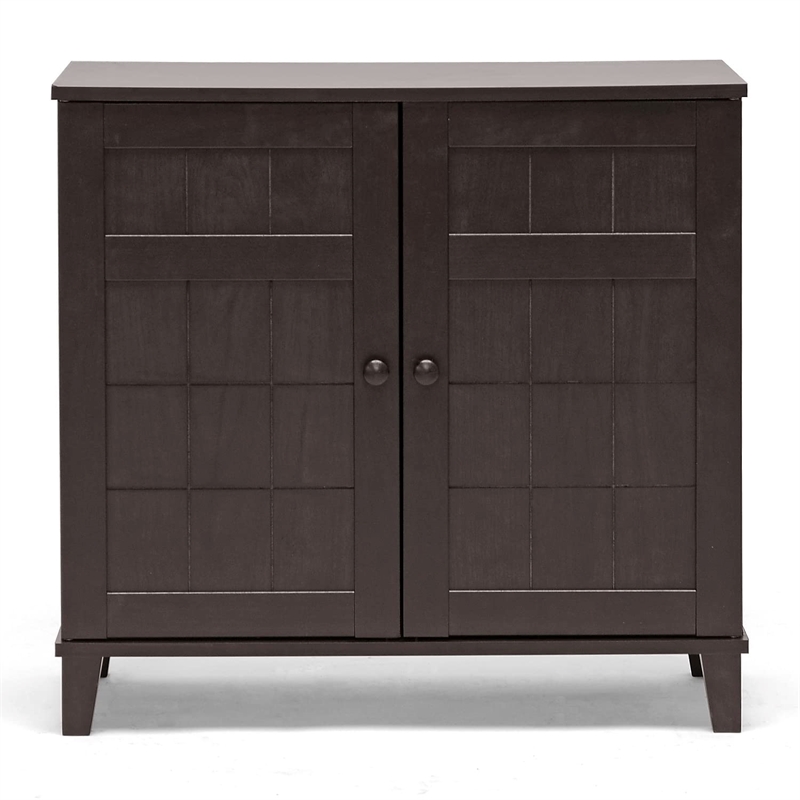 Pemberly Row Shoe Cabinet in Dark Brown