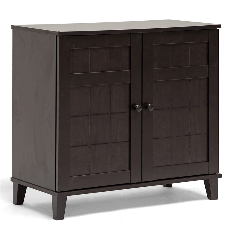Pemberly Row Shoe Cabinet in Dark Brown