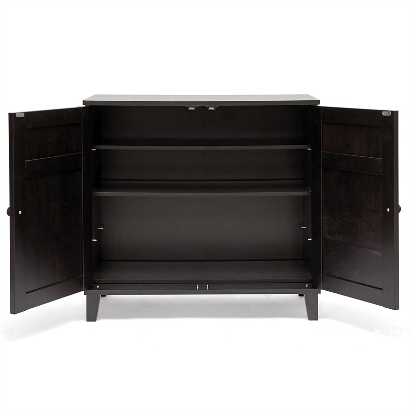 Pemberly Row Shoe Cabinet in Dark Brown