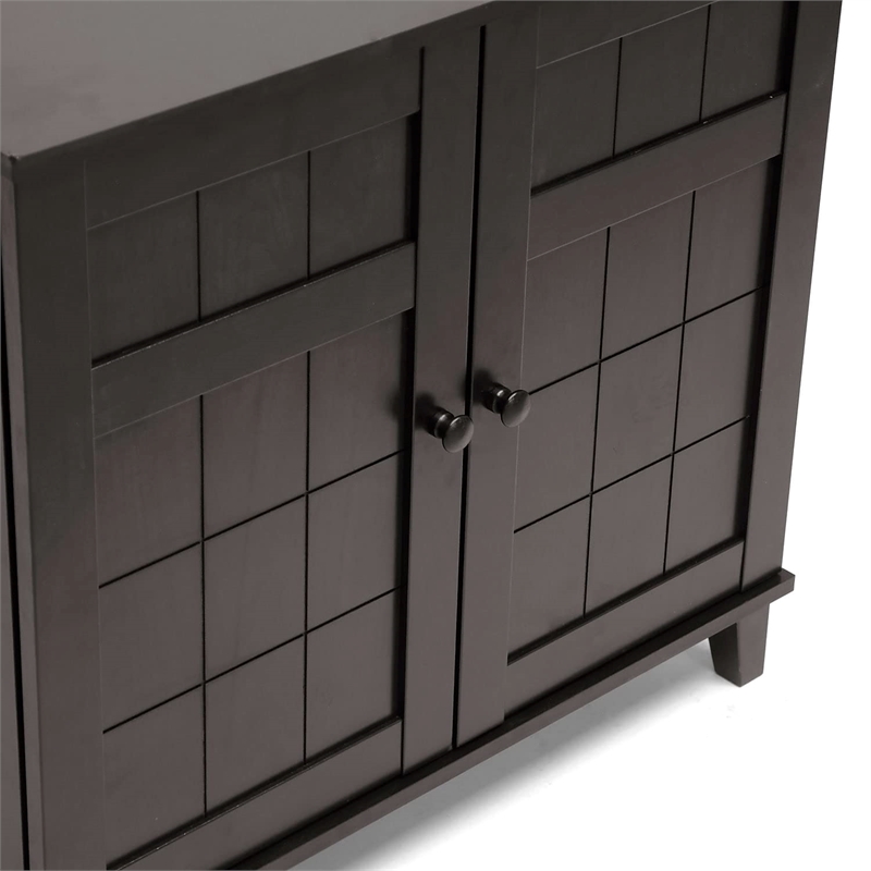 Pemberly Row Shoe Cabinet in Dark Brown