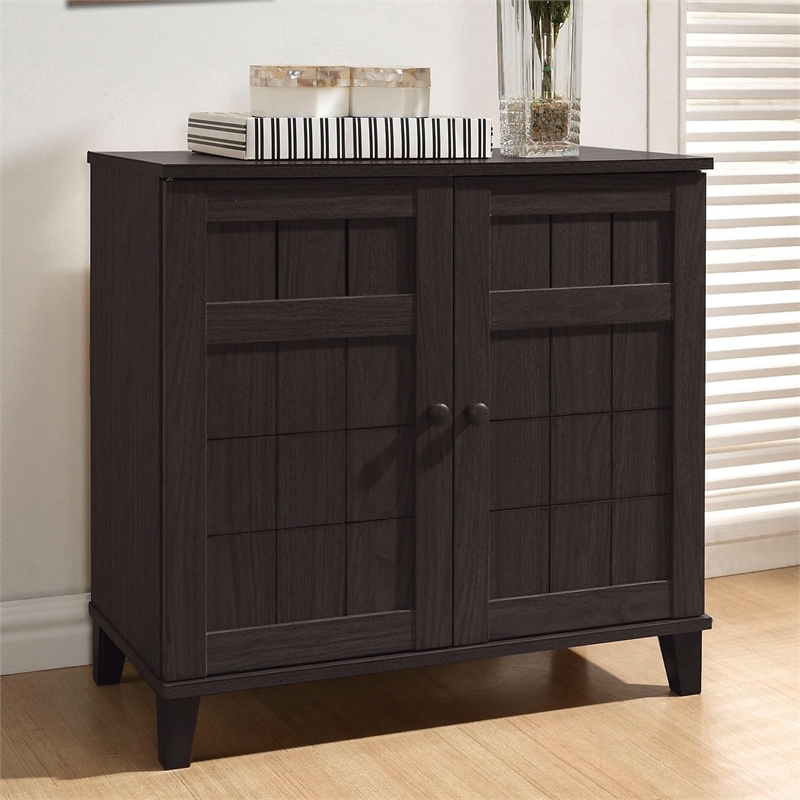 Pemberly Row Shoe Cabinet in Dark Brown