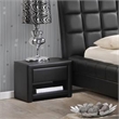 Pemberly Row Faux Leather Nightstand in Black