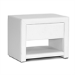 Pemberly Row Faux Leather Nightstand in White