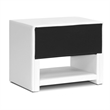 Pemberly Row Faux Leather Nightstand in White