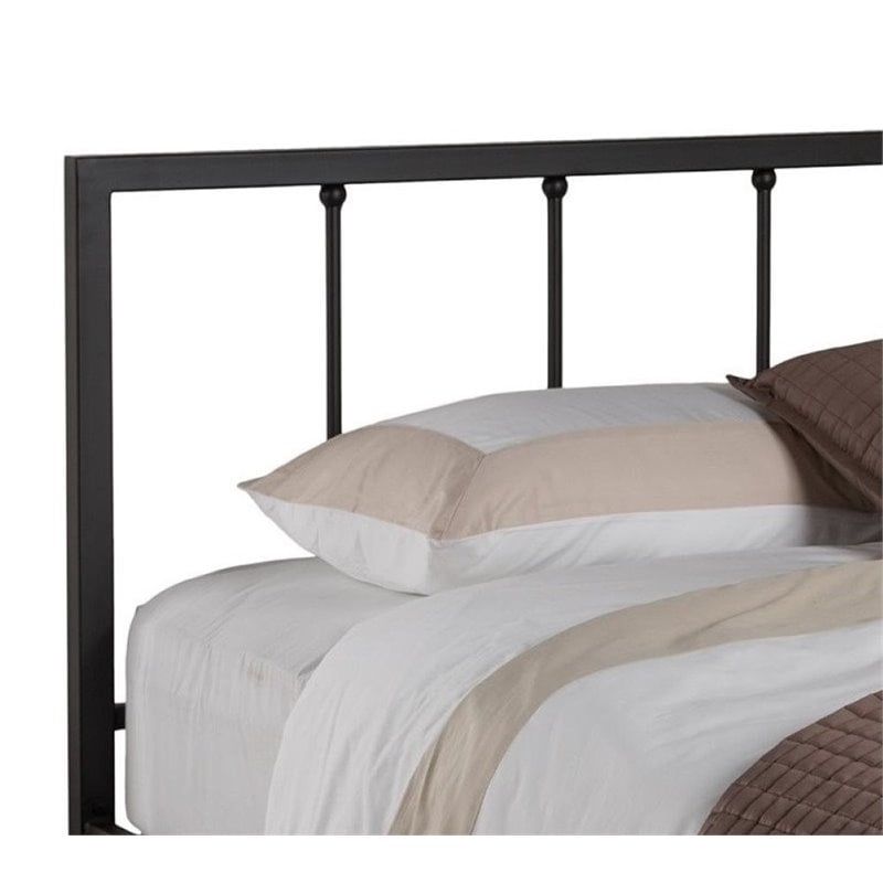 Pemberly Row Queen Metal Spindle Bed in Dark Bronze