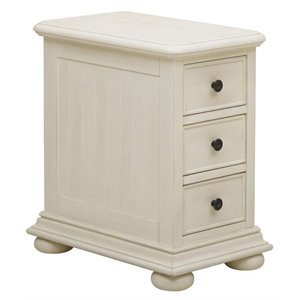 pemberly row 3 drawer end table in white linen