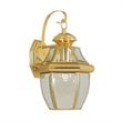 Pemberly Row 1 Light Outdoor Wall Lantern in Polished Brass
