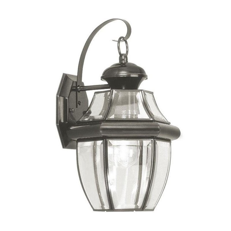 Pemberly Row 1 Light Outdoor Wall Lantern in Black