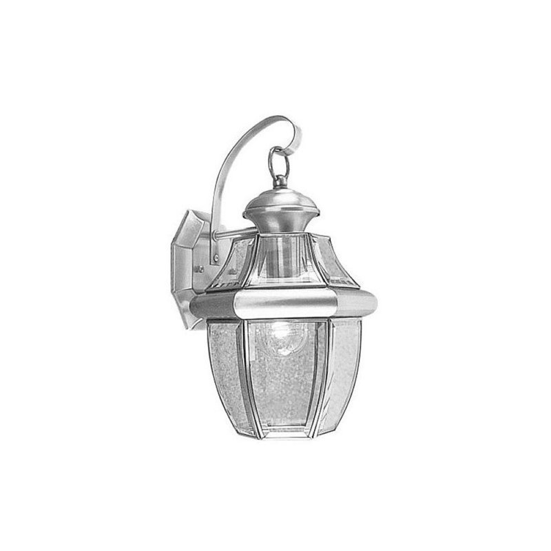 Pemberly Row 1 Light Outdoor Wall Lantern in Brushed Nickel