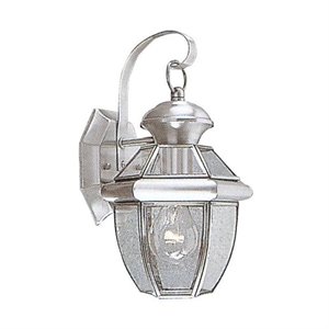 Pemberly Row 1 Light Outdoor Wall Lantern in Brushed Nickel