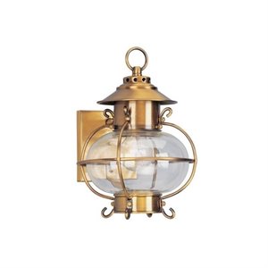 Pemberly Row 1 Light Outdoor Wall Lantern in Flemish Brass