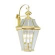 Pemberly Row 3 Light Outdoor Wall Lantern in Polished Brass