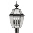 Pemberly Row 3 Light Outdoor Post Head in Black