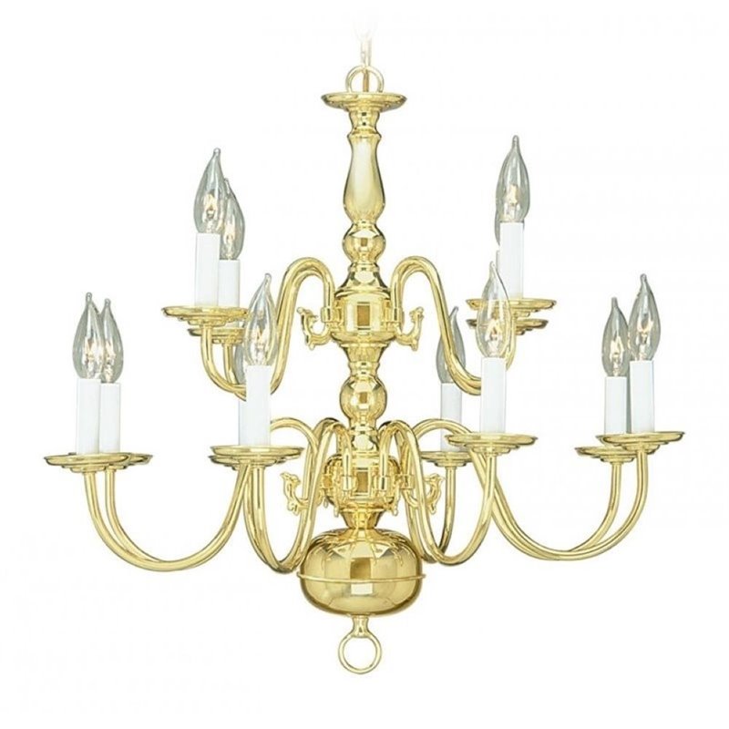 Pemberly Row 12 Light Chandelier in Polished Brass