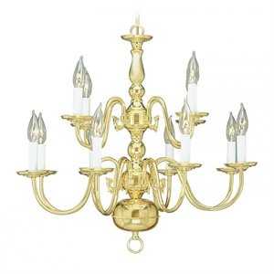 Pemberly Row 12 Light Chandelier in Polished Brass