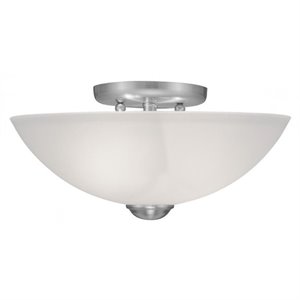 Pemberly Row 2 Light Ceiling Mount in Brushed Nickel
