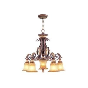 Pemberly Row 5 Light Chandelier in Verona Bronze and Aged Gold Leaf